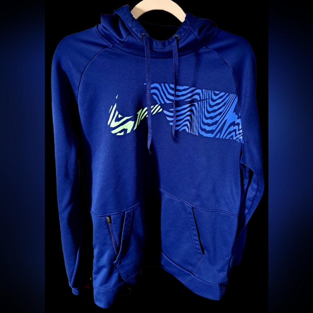 Men's Nike Dri-fit Blue Hoodie Size Large